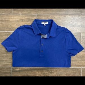 Express royal blue solid performance polo
